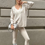 Maglione con perline su spalle art.8622