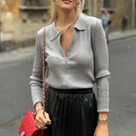 Maglione a righe con cerniera lampo art.8551