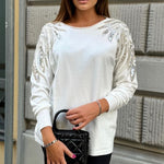 Maglione con perline su spalle art. 8623